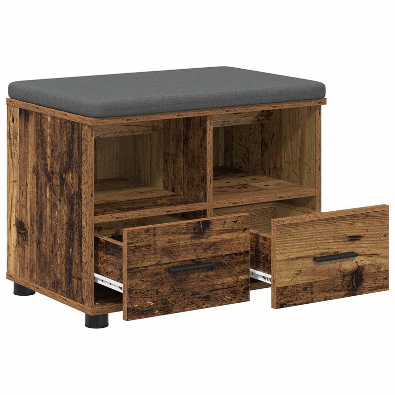Casa si Gradina - Mobilier - Organizare si depozitare - Bancute - Banca pentru hol cu perna cu sertar Lemn vechi 60 x 38 x 46 cm - Infinity.ro