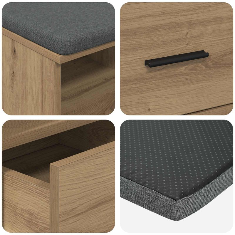 Casa si Gradina - Mobilier - Organizare si depozitare - Bancute - Banca pentru hol cu perna Stejar Artizanal 80 x 38 x 46 cm - Infinity.ro