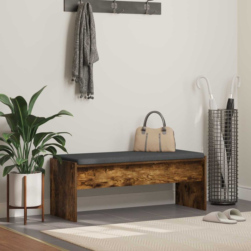 Casa si Gradina - Mobilier - Organizare si depozitare - Bancute - Banca pentru hol cu perna Stejar fumuriu 103 x 38 x 40 cm - Infinity.ro