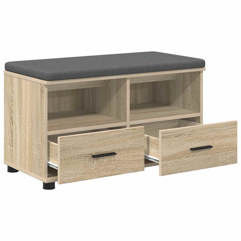 Casa si Gradina - Mobilier - Organizare si depozitare - Bancute - Banca pentru hol cu perna Stejar Sonoma 80 x 38 x 46 cm - Infinity.ro