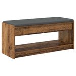 Casa si Gradina - Mobilier - Organizare si depozitare - Bancute - Banca pentru hol cu perna cu Raft Lemn vechi 103 x 38 x 45 cm - Infinity.ro