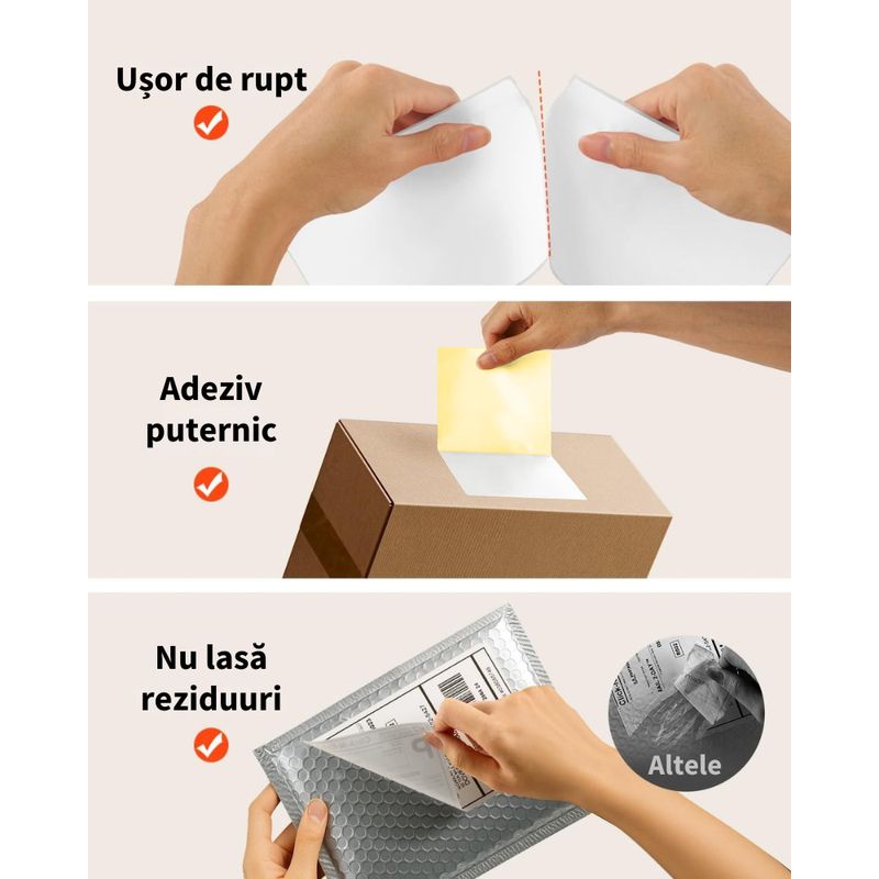 PC, gaming si accesorii - Imprimante, scanere & consumabile - Consumabile si accesorii - Benzi etichete - Rola etichete termice autoadezive VITTALIST®, 100x150 mm, A6 AWB, 260 buc, Perfor Adeziv Puternic, Alb - Infinity.ro