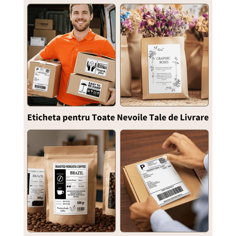 PC, gaming si accesorii - Imprimante, scanere & consumabile - Consumabile si accesorii - Benzi etichete - Rola etichete termice autoadezive VITTALIST®, 100x150 mm, A6 AWB, 260 buc, Perfor Adeziv Puternic, Alb - Infinity.ro