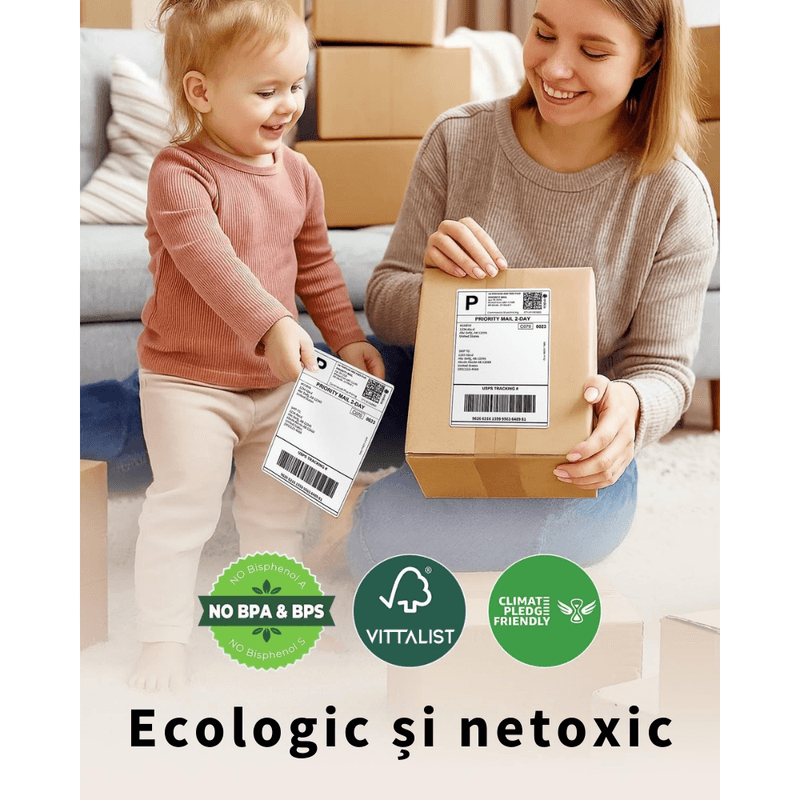 PC, gaming si accesorii - Imprimante, scanere & consumabile - Consumabile si accesorii - Benzi etichete - Rola etichete termice autoadezive VITTALIST®, 100x150 mm, A6 AWB, 260 buc, Perfor Adeziv Puternic, Alb - Infinity.ro