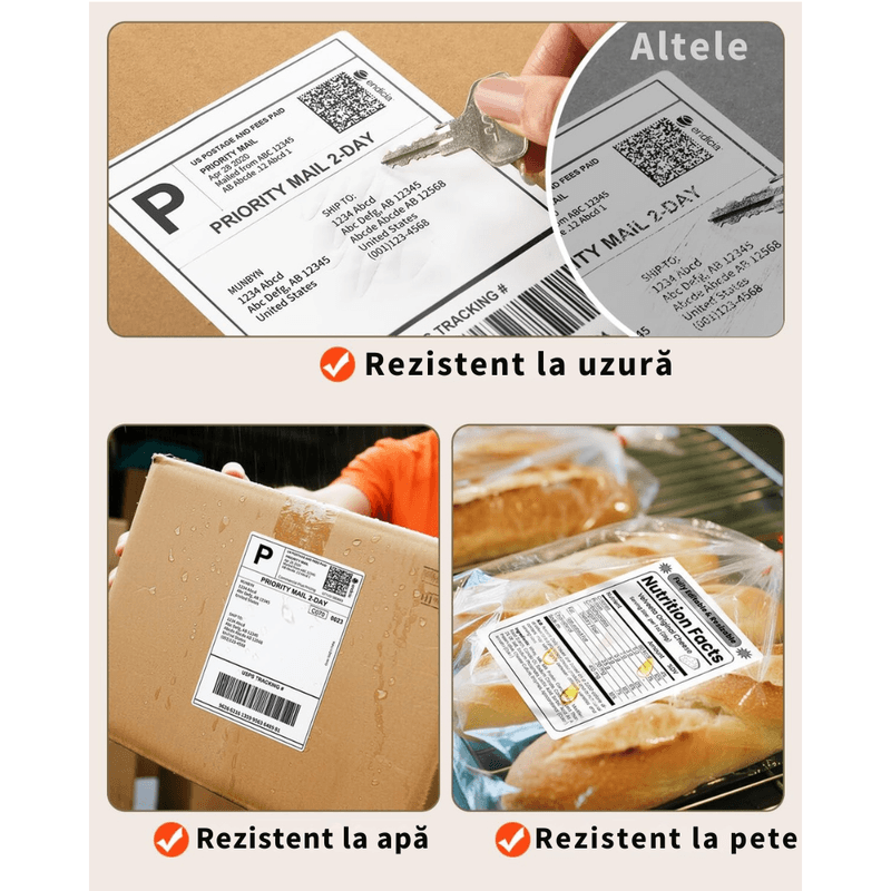 PC, gaming si accesorii - Imprimante, scanere & consumabile - Consumabile si accesorii - Benzi etichete - Rola etichete termice autoadezive VITTALIST®, 100x150 mm, A6 AWB, 260 buc, Perfor Adeziv Puternic, Alb - Infinity.ro