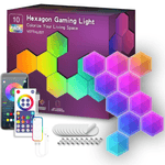 Casa si Gradina - Corpuri si surse de iluminat - Benzi LED - Kit Panouri LED RGBIC Smart, 10 Bucati, WiFi & Bluetooth, Music Sync, Compatibil Alexa, Google, Tuya, iOS, Android - Infinity.ro