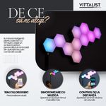 Casa si Gradina - Corpuri si surse de iluminat - Benzi LED - Kit Panouri LED RGBIC Smart, 10 Bucati, WiFi & Bluetooth, Music Sync, Compatibil Alexa, Google, Tuya, iOS, Android - Infinity.ro