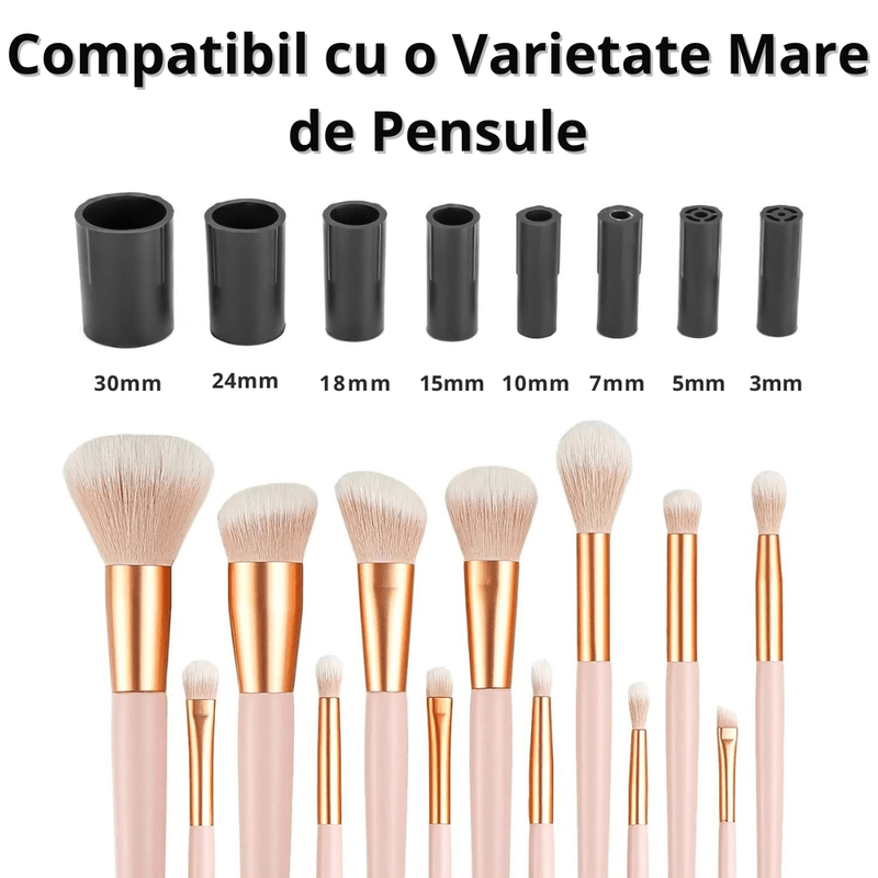 Ingrijire personala si Cosmetice - Machiaj - Aplicatoare si pensule machiaj - Aparat pentru Curatarea Pensulelor de Machiaj, Curatare si Uscare Ultrasonica,Pentru Toate Dimensiunile de Pensule,Negru - Infinity.ro
