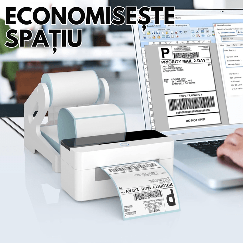 PC, gaming si accesorii - Imprimante, scanere & consumabile - Consumabile si accesorii - Benzi etichete - Suport pentru Etichete Termice autoadezive VITTALIST, Etichete Rola sau in Format Acordeon pentru AWB, Alb - Infinity.ro