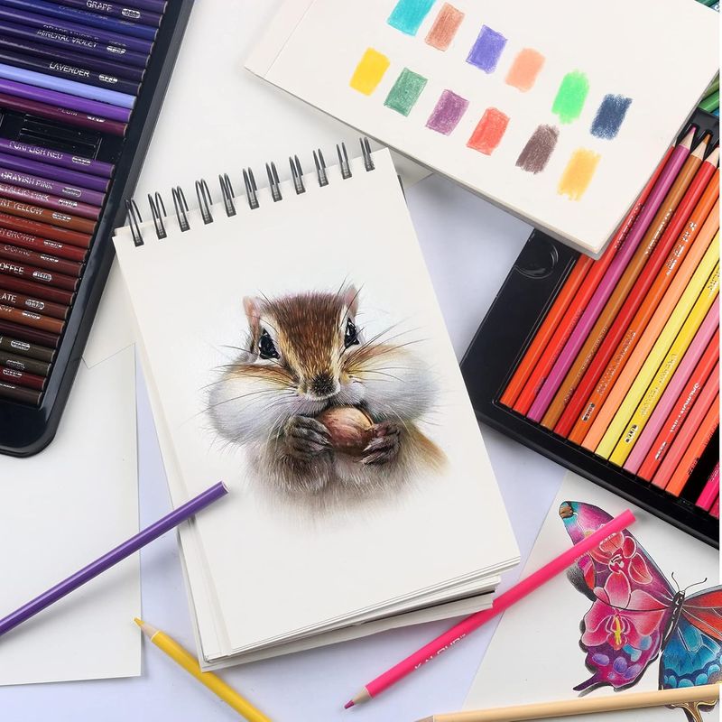 Carti si Birotica - Birotica - Instrumente de scris - Creioane - Set Profesional 180 Creioane Colorate, Desen, Schite, Arta, In Cutie Metalica Rezistenta, Pentru Artisti, Copii, Scoala - Infinity.ro