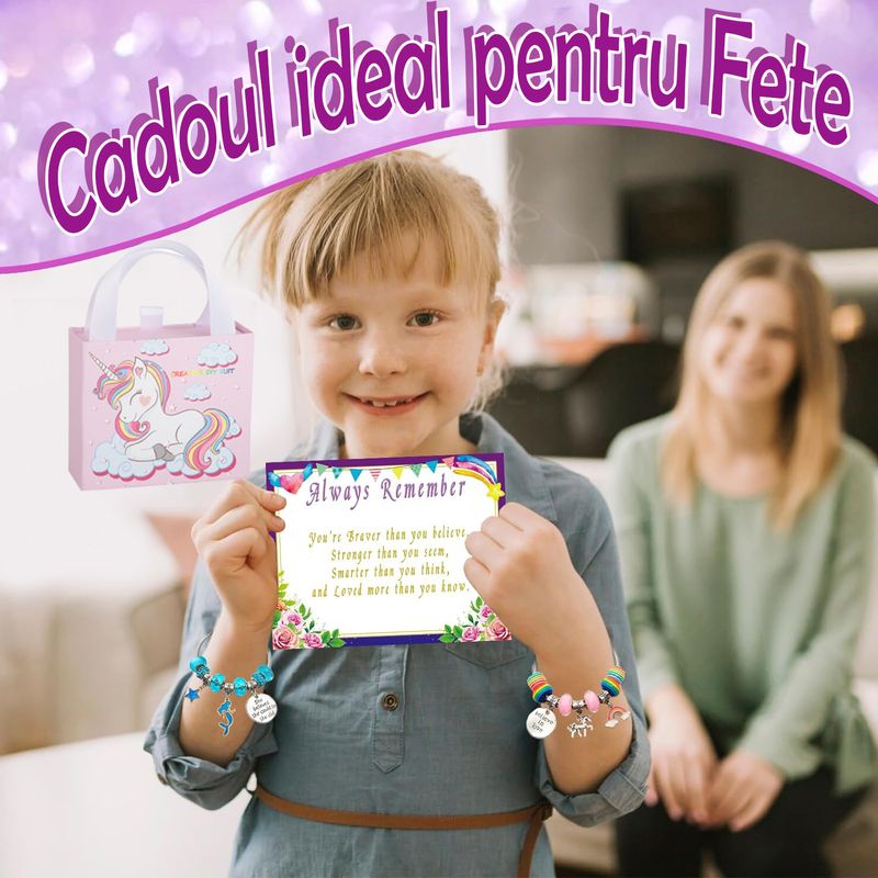 Jucarii, Copii si Bebe - Jucarii si jocuri - Jucarii de rol - Frumusete, bijuterii si accesorii fetite - Kit Bratari Charm Tip Pandora Set DIY 60 Piese cu Talismane, Margele, Lanturi Reglabile,Accesorii Bijuterii Handmade,Roz - Infinity.ro