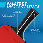 Sport si Outdoor - Sporturi cu paleta - Tenis de masa - Palete si mingi tenis de masa - Set Ping Pong 4 Palete Tenis de Masa, 8 Mingi, Fileu Retractabil, Geanta Transport Inclusa, Interior/Exterior, Albastru - Infinity.ro