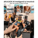 TV, Audio-Video si Foto - Aparate foto si accesorii - Accesorii foto si video - Stabilizatoare de imagine - Stabilizator Gimbal 3 Axe pentru Telefon, Bluetooth, Control Gesturi AI, Urmarire Faciala, Compatibil iOS & Android - Infinity.ro
