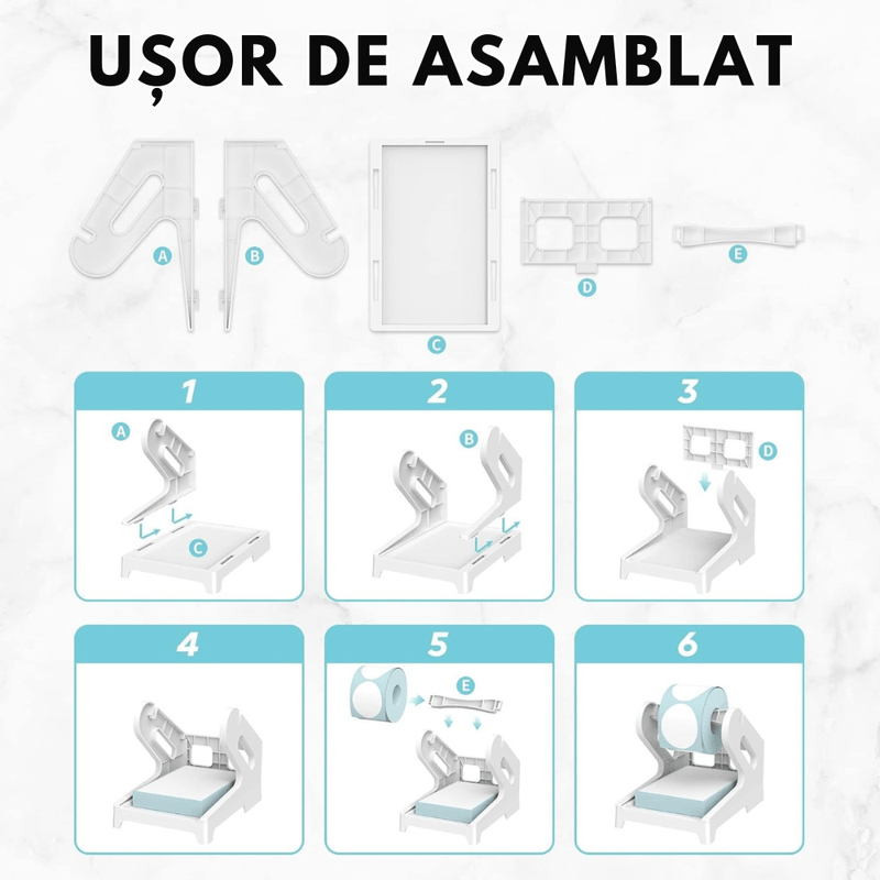 PC, gaming si accesorii - Imprimante, scanere & consumabile - Consumabile si accesorii - Benzi etichete - Suport pentru Etichete Termice autoadezive VITTALIST, Etichete Rola sau in Format Acordeon pentru AWB, Alb - Infinity.ro