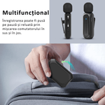 PC, gaming si accesorii - Periferice PC - Microfoane PC - Set 2 Microfoane Lavaliera Profesionale, Inregistrare Video, Vlogging, Interviuri, 3 Moduri de Reducere a Zgomotului - Infinity.ro