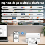 PC, gaming si accesorii - Imprimante, scanere & consumabile - Imprimante - Imprimante termice - Imprimanta termica VITTALIST pentru etichete si AWB-uri, Portabila, Compatibila cu iOS / Android / Windows / MacOS, Alb - Infinity.ro