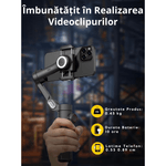 TV, Audio-Video si Foto - Aparate foto si accesorii - Accesorii foto si video - Stabilizatoare de imagine - Stabilizator Gimbal 3 Axe pentru Telefon, Bluetooth, Control Gesturi AI, Urmarire Faciala, Compatibil iOS & Android - Infinity.ro