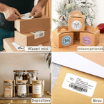 PC, gaming si accesorii - Imprimante, scanere & consumabile - Imprimante - Imprimante termice - Imprimanta termica VITTALIST pentru etichete si AWB-uri, Portabila, Compatibila cu iOS / Android / Windows / MacOS, Alb - Infinity.ro