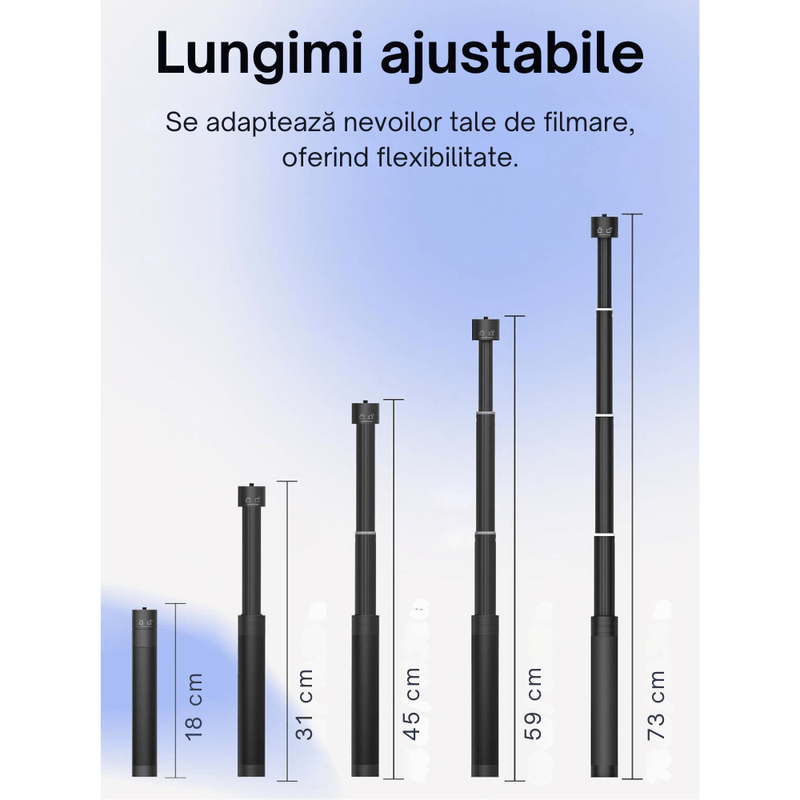 TV, Audio-Video si Foto - Aparate foto si accesorii - Accesorii foto si video - Stabilizatoare de imagine - Set Accesorii Stabilizator Gimbal pentru Telefon VITTALIST, Brat extensibil 72 cm si Husa rigida transport, Negru - Infinity.ro