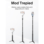 TV, Audio-Video si Foto - Aparate foto si accesorii - Accesorii foto si video - Stabilizatoare de imagine - Set Accesorii Stabilizator Gimbal pentru Telefon VITTALIST, Brat extensibil 72 cm si Husa rigida transport, Negru - Infinity.ro