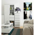 Casa si Gradina - Mobilier - Comode si corpuri - Comode - Comoda cu 6 sertare, PAL laminat, 40x35x109 cm, alb mat - Infinity.ro