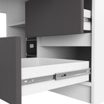 Casa si Gradina - Mobilier - Mese si birouri - Birouri - Birou colt dreapta cu 3 sertare si rafturi, 155x85x77 cm, alb si gri - Infinity.ro