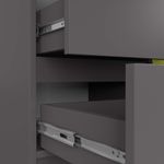 Casa si Gradina - Mobilier - Comode si corpuri - Comode - Comoda JERRY cu 3 sertare si dulap cu rafturi, PAL laminat, 80x35x77 cm, gri grafit - Infinity.ro