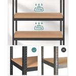 Casa si Gradina - Mobilier - Biblioteci si rafturi - Rafturi - Raft de depozitare metalic, cu rafturi din PAL, 5 polite, max. 875 kg, 200x120x60cm, negru - Infinity.ro
