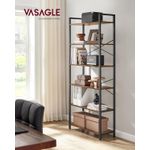 Casa si Gradina - Mobilier - Biblioteci si rafturi - Biblioteci - Biblioteca cu 6 rafturi, etajera stil industrial, PAL si cadru metalic, 30x80x186 cm, maro rustic - Infinity.ro