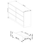 Casa si Gradina - Mobilier - Comode si corpuri - Comode - Comoda cu 6 sertare, PAL laminat, 138x40x77 cm, alb si gri grafit - Infinity.ro