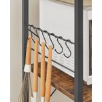 Casa si Gradina - Mobilier - Comode si corpuri - Corpuri bucatarie - Raft de bucatarie, suport pentru cuptorul cu microunde, cos de sarma, 6 carlige S, 39x90x132cm, maro rustic - Infinity.ro