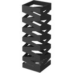 Casa si Gradina - Mobilier - Dulapuri si sifoniere - Dulapuri pantofi - Suport metalic pentru umbrele, cu carlige si tava de picurare, 15x15x49cm, negru - Infinity.ro