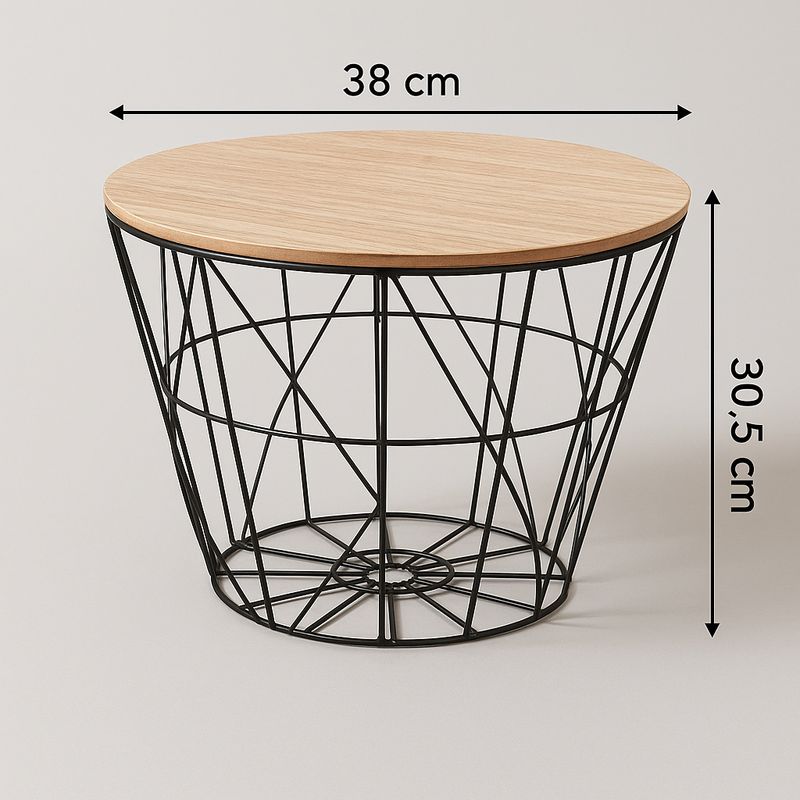 Casa si Gradina - Mobilier - Mese si birouri - Masute de cafea - Masuta cafea rotunda Atmosphera Kumi, 38x30 cm, negru - Infinity.ro