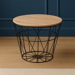 Casa si Gradina - Mobilier - Mese si birouri - Masute de cafea - Masuta cafea rotunda Atmosphera Kumi, 38x30 cm, negru - Infinity.ro