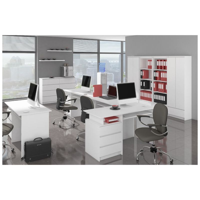 Casa si Gradina - Mobilier - Comode si corpuri - Comode - Comoda cu 6 sertare, PAL laminat, 138x40x77 cm, alb mat - Infinity.ro