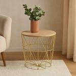 Casa si Gradina - Mobilier - Mese si birouri - Masute de cafea - Masuta cafea rotunda Atmosphera Kumi, 40x41 cm, auriu - Infinity.ro