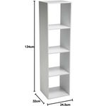 Casa si Gradina - Mobilier - Biblioteci si rafturi - Biblioteci - Biblioteca 5Five Mix n'Modul cu 4 compartimente, 35x32x134 cm, alb - Infinity.ro