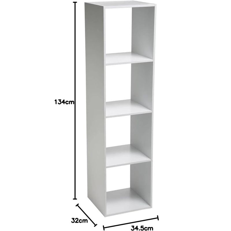 Casa si Gradina - Mobilier - Biblioteci si rafturi - Biblioteci - Biblioteca 5Five Mix n'Modul cu 4 compartimente, 35x32x134 cm, alb - Infinity.ro