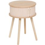 Casa si Gradina - Mobilier - Comode si corpuri - Noptiere - Noptiera rotunda Atmosphera Nysos cu 2 usi glisante si raft interior, 40x54 cm, crem natur - Infinity.ro