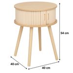 Casa si Gradina - Mobilier - Comode si corpuri - Noptiere - Noptiera rotunda Atmosphera Nysos cu 2 usi glisante si raft interior, 40x54 cm, crem natur - Infinity.ro