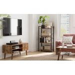 Casa si Gradina - Mobilier - Biblioteci si rafturi - Biblioteci - Biblioteca cu 4 etaje din lemn, cadru otel, stil industrial, 66x30x120cm, maro rustic - Infinity.ro