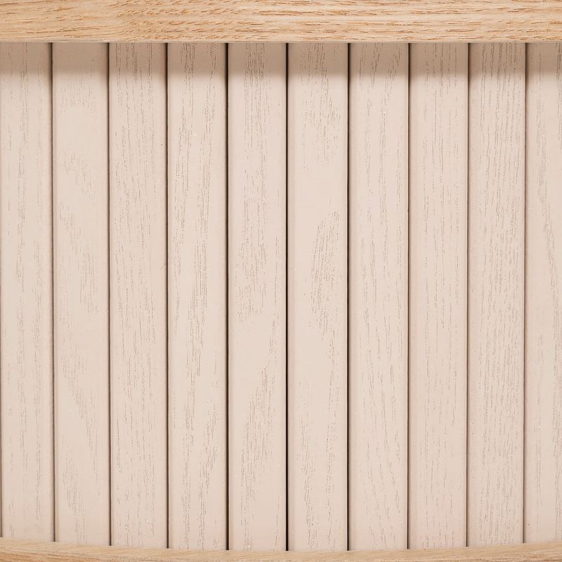 Casa si Gradina - Mobilier - Comode si corpuri - Noptiere - Noptiera rotunda Atmosphera Nysos cu 2 usi glisante si raft interior, 40x54 cm, crem natur - Infinity.ro