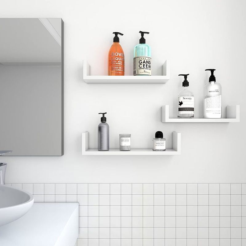 Casa si Gradina - Mobilier - Biblioteci si rafturi - Rafturi - Rafturi plutitoare de perete, set 3 bucati, MDF, 30, 35 si 40 cm, alb - Infinity.ro