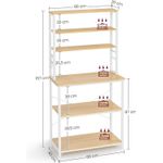 Casa si Gradina - Mobilier - Biblioteci si rafturi - Biblioteci - Raft de bucatarie cu spatiu pentru cuptorul cu microunde, 6 rafturi, otel, industrial, 40x80x167cm, maro stejar si alb - Infinity.ro