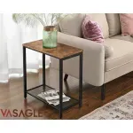 Casa si Gradina - Mobilier - Mese si birouri - Masute de cafea - Masa de cafea laterala, cu 2 nivele, cadru din otel, 60x30x60cm, maro rustic - Infinity.ro