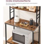 Casa si Gradina - Mobilier - Comode si corpuri - Corpuri bucatarie - Raft de bucatarie cu spatiu pentru cuptorul cu microunde, 6 rafturi, otel, industrial, 40x80x167cm, maro retro si negru - Infinity.ro