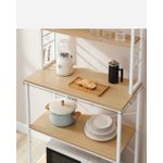 Casa si Gradina - Mobilier - Biblioteci si rafturi - Biblioteci - Raft de bucatarie cu spatiu pentru cuptorul cu microunde, 6 rafturi, otel, industrial, 40x80x167cm, maro stejar si alb - Infinity.ro