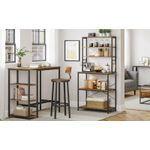 Casa si Gradina - Mobilier - Comode si corpuri - Corpuri bucatarie - Raft de bucatarie cu spatiu pentru cuptorul cu microunde, 6 rafturi, otel, industrial, 40x80x167cm, maro retro si negru - Infinity.ro