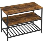 Casa si Gradina - Mobilier - Biblioteci si rafturi - Biblioteci - Raft de bucatarie tip insula, cadru de otel cu 3 nivele, stil industrial, 60x120x90cm, maro - Infinity.ro