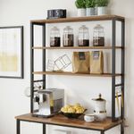 Casa si Gradina - Mobilier - Comode si corpuri - Corpuri bucatarie - Raft de bucatarie cu spatiu pentru cuptorul cu microunde, 6 rafturi, otel, industrial, 40x80x167cm, maro retro si negru - Infinity.ro